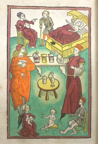 The inside of a surgery, from Hortus sanitatis, Inc.3.A.1.8[37]