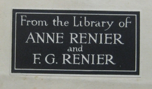 Bookplate of Anne and F.G. Renier