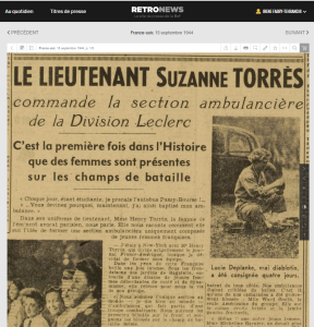 Article "Le lieutenant Suzanne Torrès" and the function "Luminosité inversée"